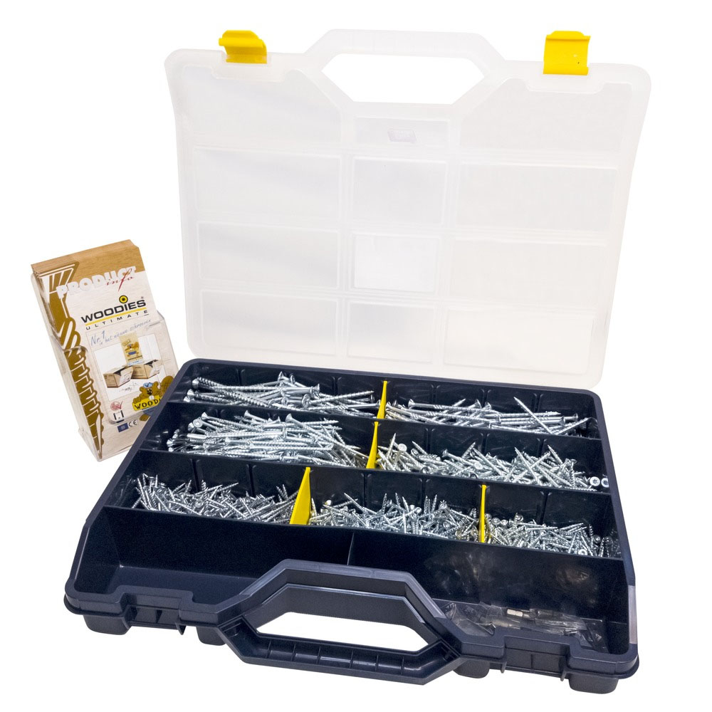Woodies - Ultimate Schroeven - Assortimentskoffer - (1.200 delig) Woodies - Ultimate Schroeven - Assortimentskoffer - (1.200 delig)