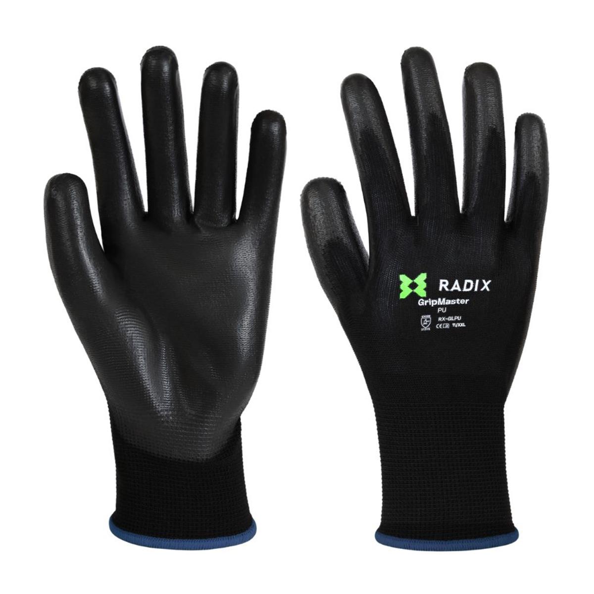 Radix GripMaster - Werkhandschoenen - PU Black - M11 / XXL Radix GripMaster - Werkhandschoenen - PU Black - M11 / XXL