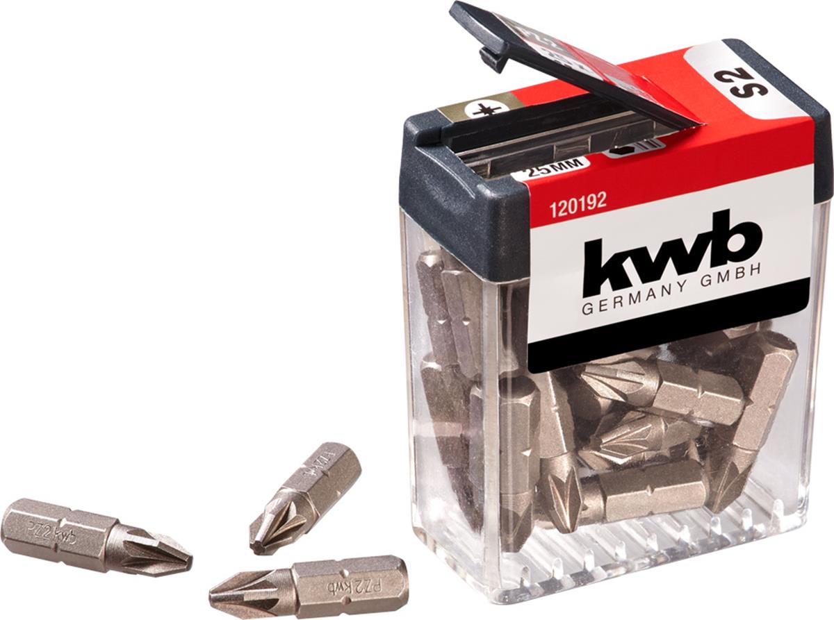 KWB - Schroefbit box - PZ2 - 25mm (25 stuks) KWB - Schroefbit box - PZ2 - 25mm (25 stuks)
