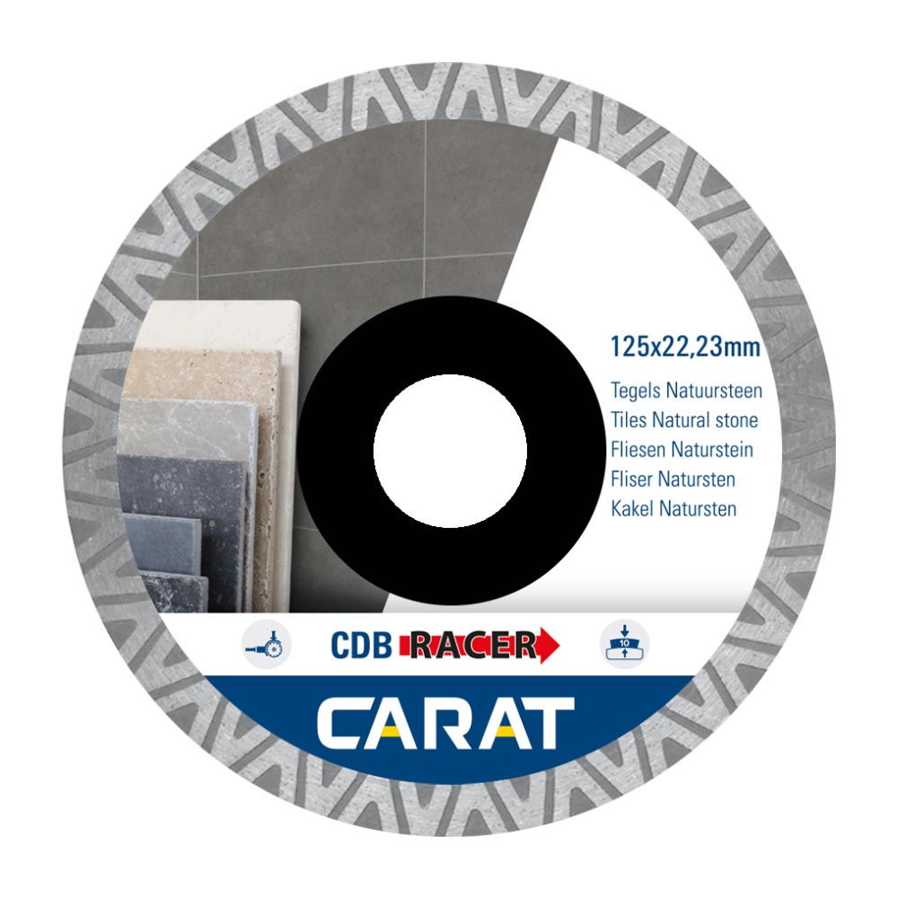 Carat - Diamantzaagblad - Haakse slijper voor tegels en natuursteen - Ø125 - Asgat 22.23mm