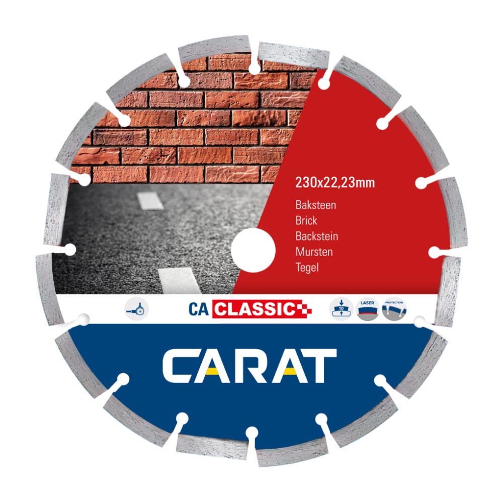 Carat - Diamantzaagblad - Haakse slijper voor baksteen - Ø230 - Asgat 22.23mm